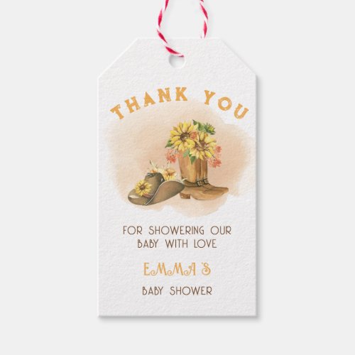 Western Rustic Boho Gender Neutral  Baby Shower Gift Tags