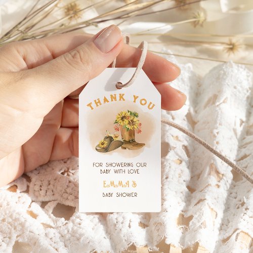 Western Rustic Boho Gender Neutral  Baby Shower Gift Tags