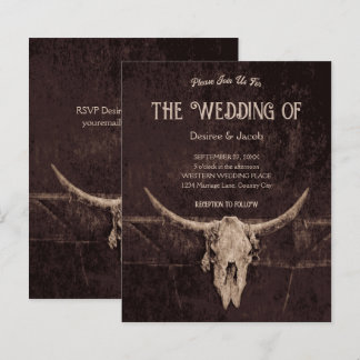 Western Rustic Brown Country Bull Skull Budget