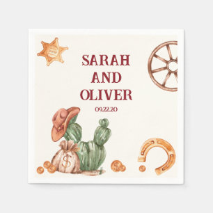 Western rustic brown elegant  wedding napkins