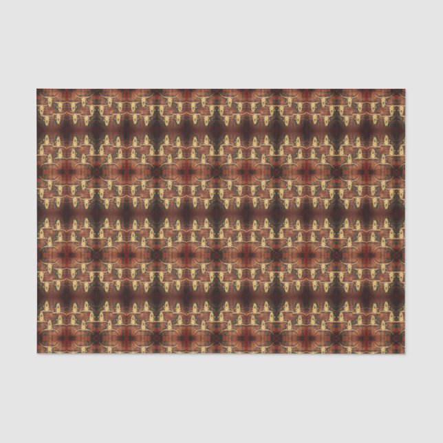 Western Rustic Bull Skull Country Plaid Style Tissue Paper (Front)