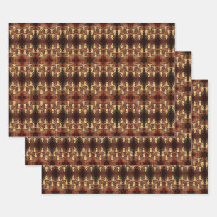Western Rustic Bull Skull Country Plaid Style Wrapping Paper Sheets