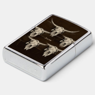 Western Rustic Bull Skull Country Vintage Antique Zippo Lighter