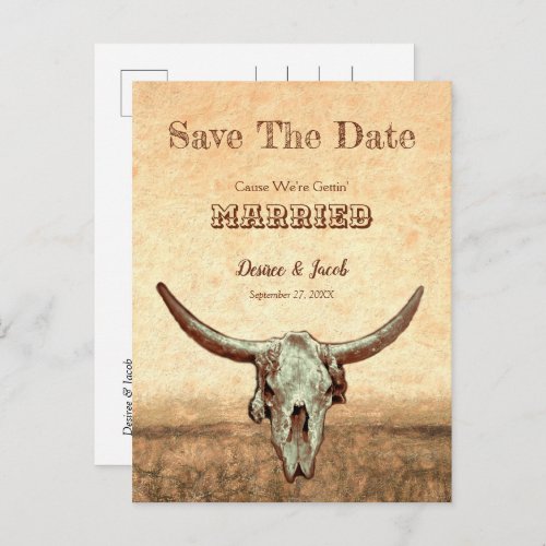  Western Rustic Country Beige Save The Date Postcard