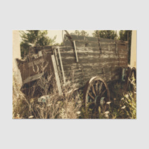Western Rustic Country Brown Vintage Farm Wagon Tissue Paper