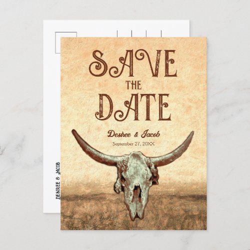 Western Rustic Country Rodeo Save The Date Announcement Postcard