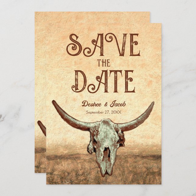 Western Rustic Country Rodeo Save The Date Invitation (Front/Back)