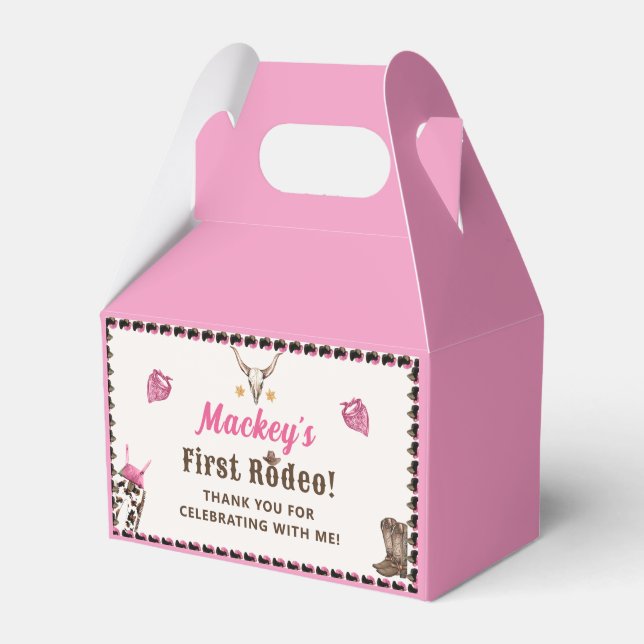 Western Rustic Cowboy Birthday Party Favor Boxes (Front Side)