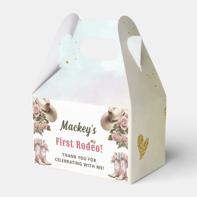 Western Rustic Floral Birthday Party Favor Boxes (Front Side)