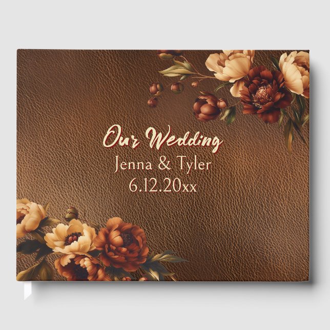 Western Rustic Floral Personalized  Guest Book (Front)
