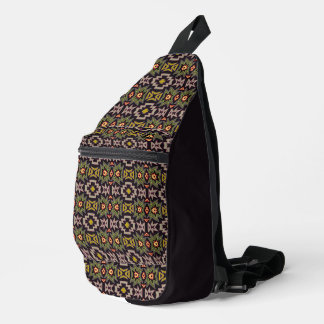 Western Rustic Green Gold Palette on Black Sling Bag