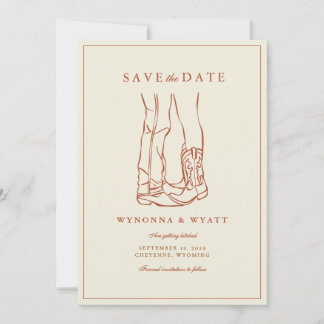 Western Rustic Modern Photo Save the Date