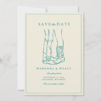 Western Rustic Modern Photo Save the Date
