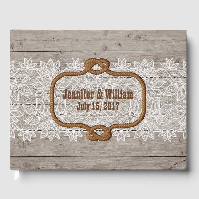 Western Rustic Theme Wedding Guest Book (Front)