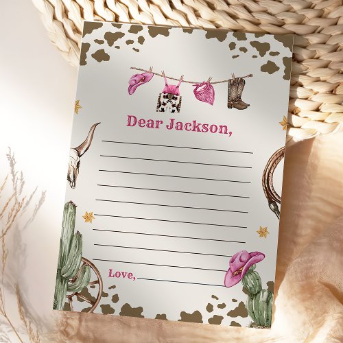 Western Rustic Time Capsule Note Message Card