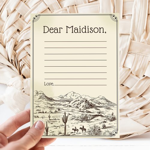 Western Rustic Time Capsule Note Message Card