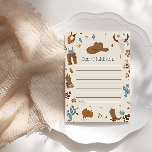 Western Rustic Time Capsule Note Message Card