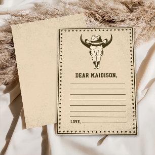 Western Rustic Time Capsule Note Message Card