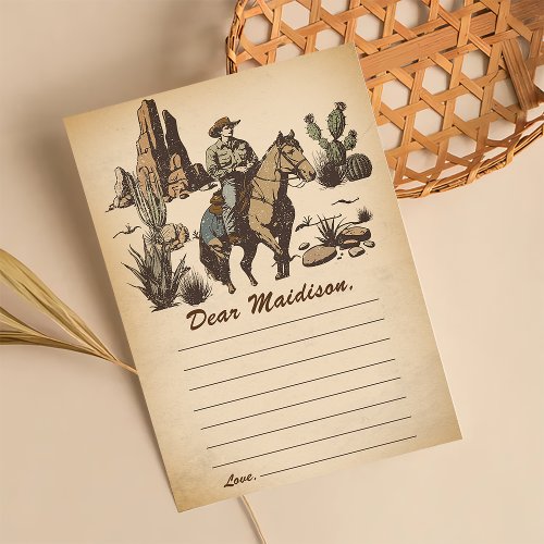 Western Rustic Time Capsule Note Message Card 