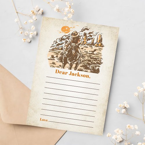 Western Rustic Time Capsule Note Message Card