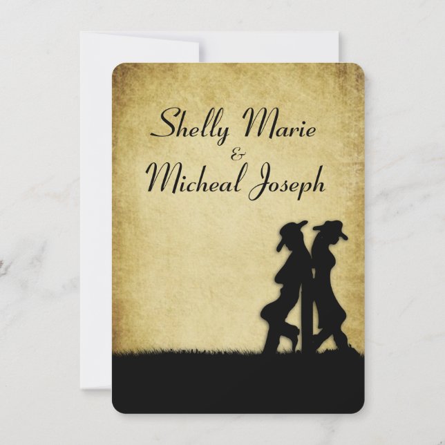 Western Rustic Wedding Invitation (Back)