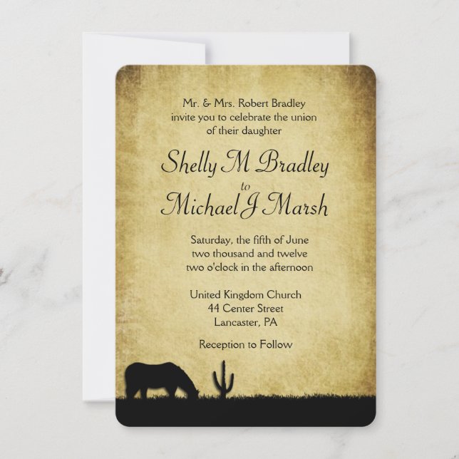 Western Rustic Wedding Invitation (Front)