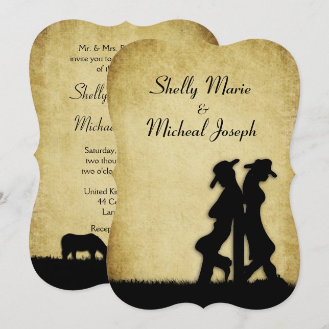 Western Rustic Wedding Invitation (Front/Back)