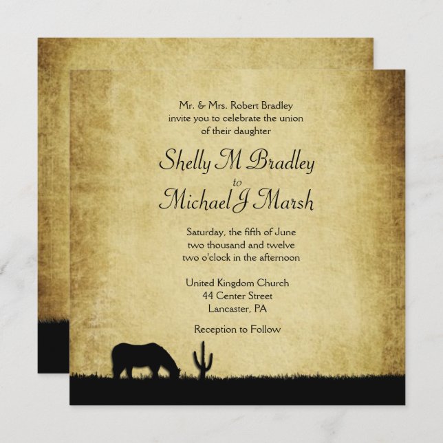 Western Rustic Wedding Invitation (Front/Back)