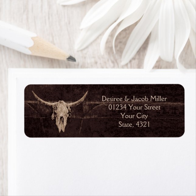 Western Rustic Wedding Vintage Save The Date Label (Insitu)