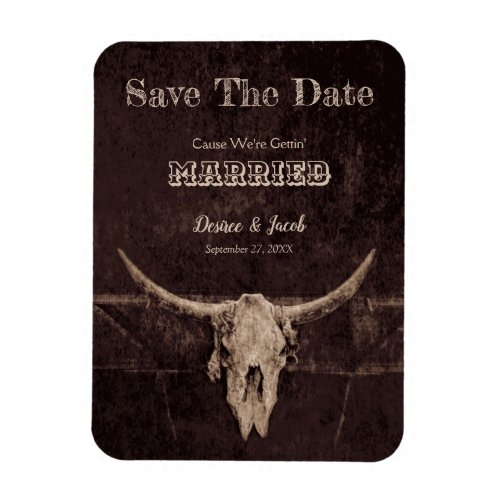 Western Rustic Wedding Vintage Save The Date Magnet