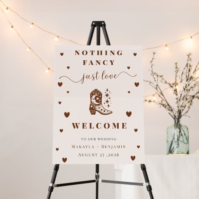 Western Rustic Wedding Welcome Sign (In Situ (Stand))
