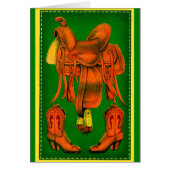 Western saddle and cowboy boots print (Front)