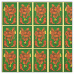 Western saddle and cowboy boots print fabric