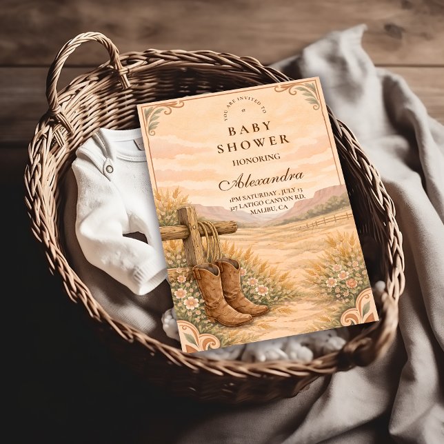 Western Saddle Desert Baby Shower Invitation (Creator Uploaded)