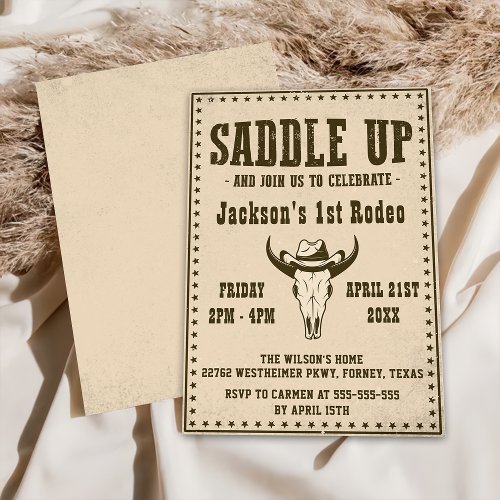 Western Saddle Up And Join Us For Birthday Invitation
