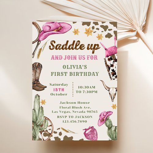 Western Saddle Up And Join Us For Birthday  Invitation