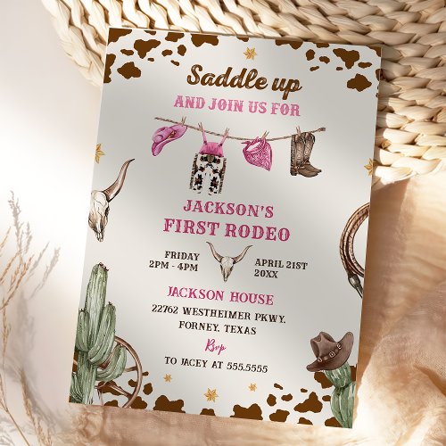 Western Saddle Up And Join Us For Birthday Party Invitation