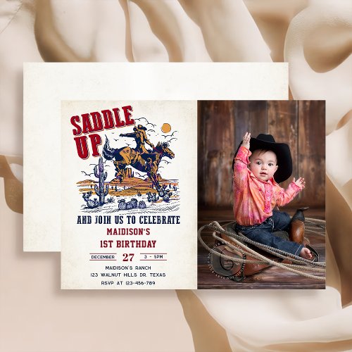 Western Saddle Up And Join Us For Birthday Party Invitation