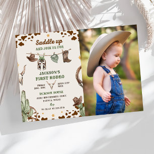 Western Saddle Up And Join Us For Birthday Photo Invitation