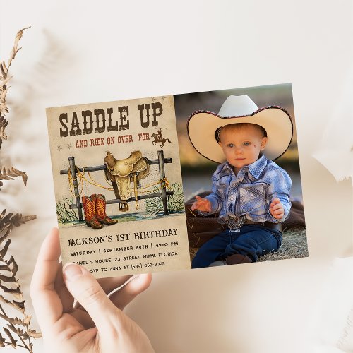 Western Saddle Up And Ride On Over For Birthday Invitation