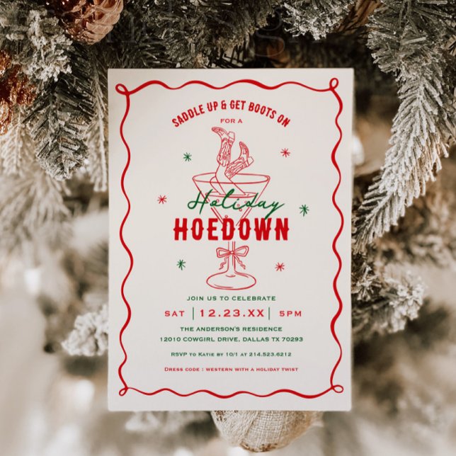 Western Saddle Up Holiday Hoedown Party Invitation (Creator Uploaded)