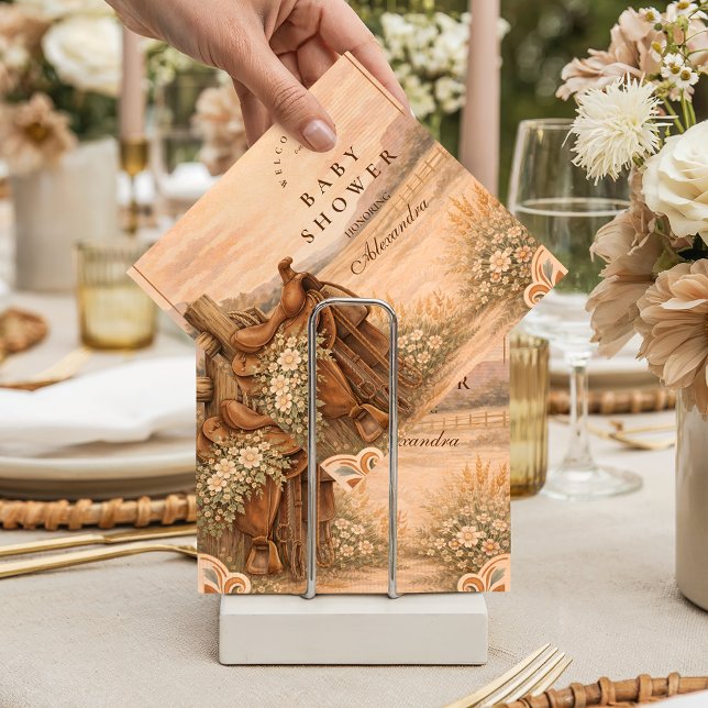 Western Saddle Wildflower Baby Shower Napkins (Creator Uploaded)