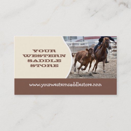 Customizable Western Saddlery business card
