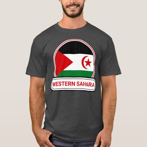 Western Sahara Country Badge Western Sahara Flag T_Shirt