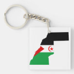 Western Sahara Country Flag Map Shape Symbol Keychain at Zazzle