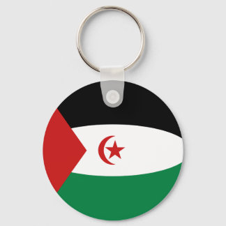Western Sahara Fisheye Flag Keychain