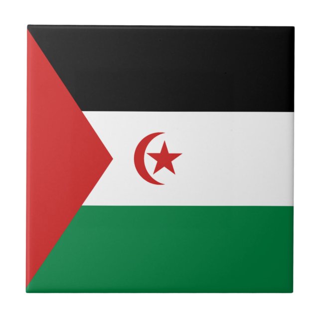 Western Sahara Flag Ceramic Tile (Front)