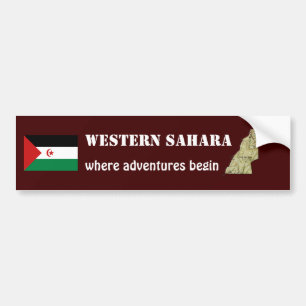 Western Sahara Flag + Map Bumper Sticker