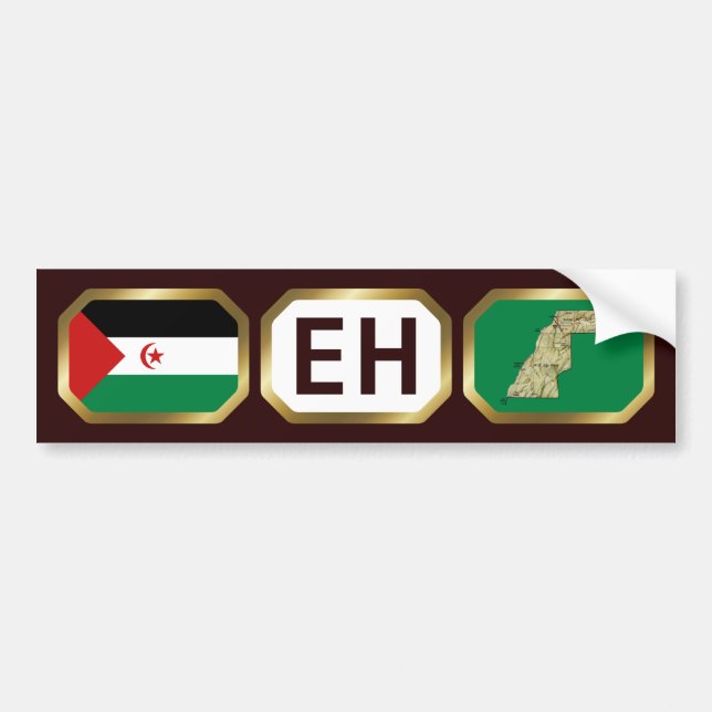 Western Sahara Flag Map Code Bumper Sticker (Front)