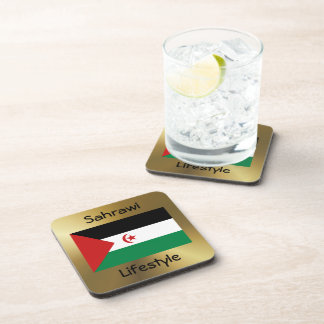 Western Sahara Flag+Text Coaster